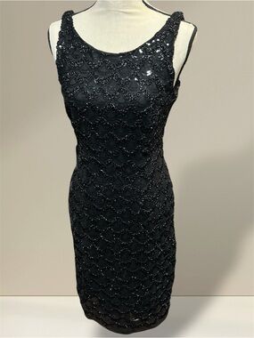SD Collection Little Black Dress Sequin Cocktail Sz 6 Sleeveless Evening Party